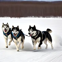 Sled dogs-grand ice
