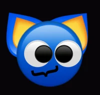 Blue emoji cat