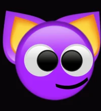 Purple emoji cat