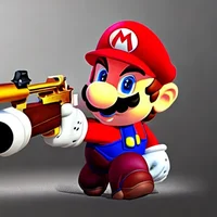Mario with gun