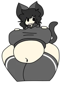 Cat girl w big belly