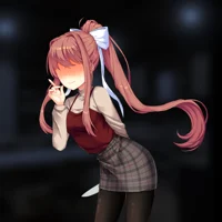 Monika with a knife