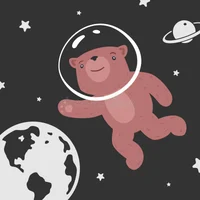Teddy bear in space