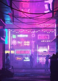 Dystopian Neon world