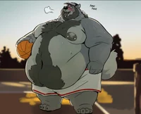 Fat basketball wolf