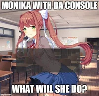 Monika with console