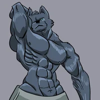 Muscle furry wolf