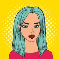 Shy Blue Haired girl