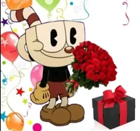 Cuphead con flores