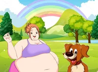 Fat Lady and her Dog