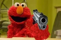 elmo with a glock