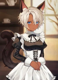 Tsundere cat maid
