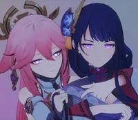 Raiden Ei and Miko