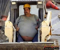 Fat construction man