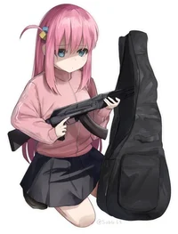 Bocchi with an Ak-47