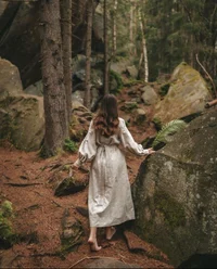 girl in a forest