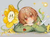 Chara and Flowey