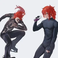 diluc - ice skaterAU