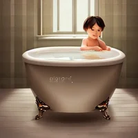 A child in the bath