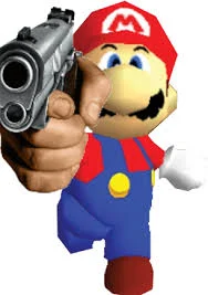 Mario with a gun