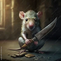 Rat with a knife