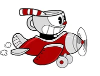 cuphead in a plane