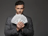 Rich man money giver