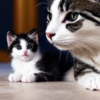 cat mother and kitty