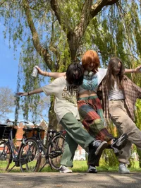 Three funny girls