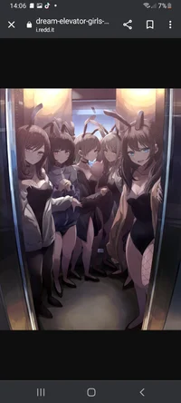 5 girls in elevator