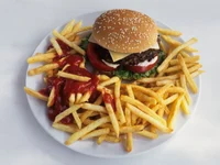 Burger and fries