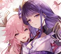 Ei and Yae Miko