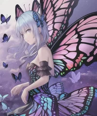 Rude butterfly girl