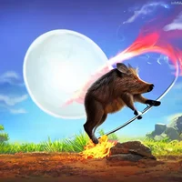 unicycled wild boar