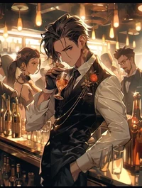 Handsome bartender