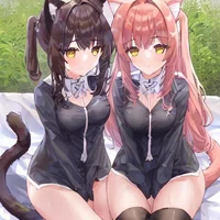 Two Stray cats girls