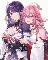 Raiden and Yae Miko