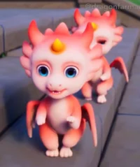 2 baby pink dragons