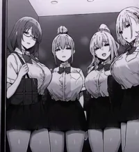 4girls in a elevator