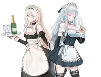 Twin sister maids 