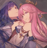 Ei and Yae Miko