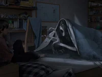 Man under bed