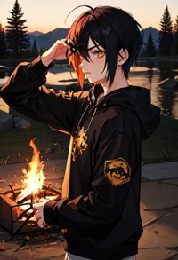 Summer camp emo boy