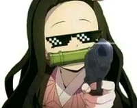 Nezuko with a gun