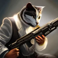 Cat with a gun