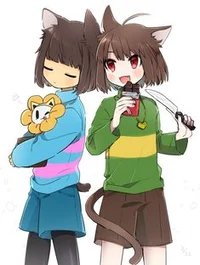 Chara y Frisk Neko 