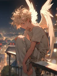 Mysterious angel boy