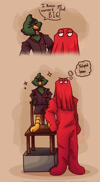 Duck guy and red guy