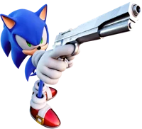 Sonic has a gun