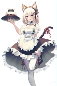 White maid catgirl